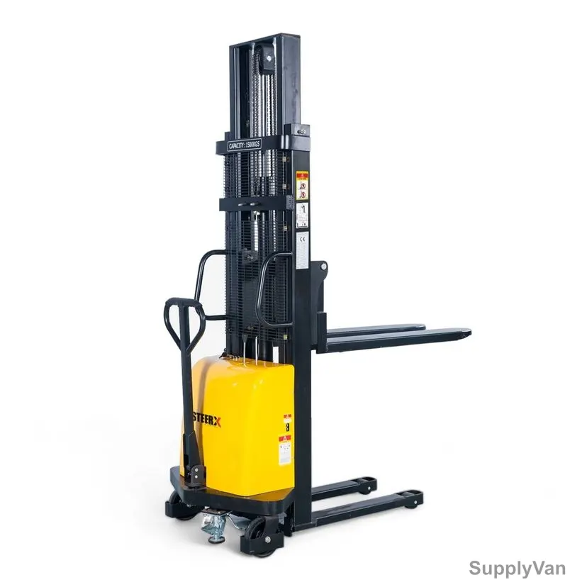 Steerx Semi Electric Pallet Stacker, SSEPS15-1600, Steel, 1600MM Lifting Height, 1500 Kg Weight Capacity — image 1