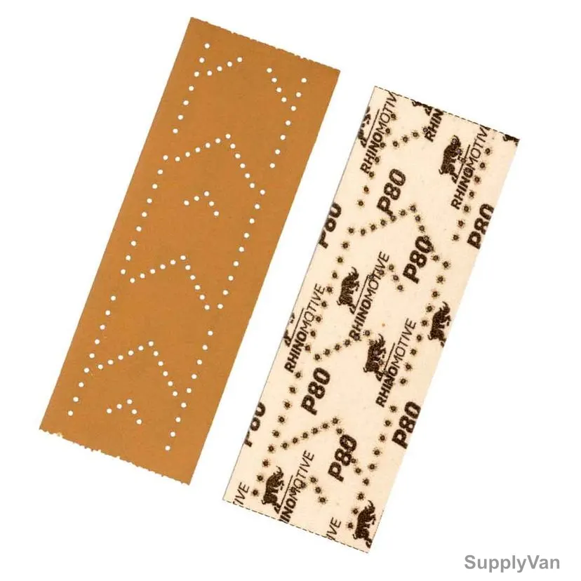 Rhinomotive Multi-Purpose Abrasive Sheet, R1515, 70MM x 198MM, P80, Gold, 55 Pcs/Box — image 1