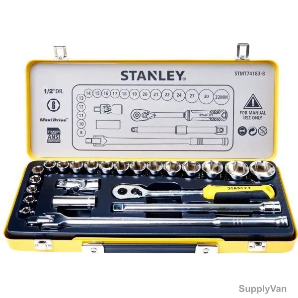Stanley 6 Point Socket Set, STMT74183-8, 24 Pcs/Set