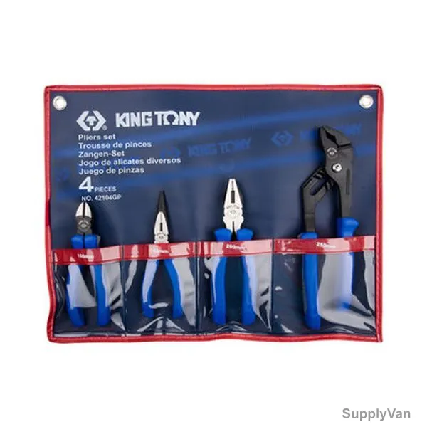 Kingtony European Type Pliers Set, 42104GP, 4 Pcs/Set