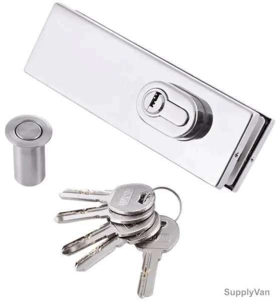 Dorfit Center Fixed Round Rod Patch Lock, DT150RD, SS, Polished