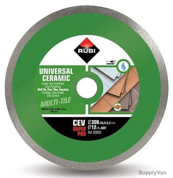 Rubi Continuous Ceramic Tile Diamond Blade, 030950, 300MM