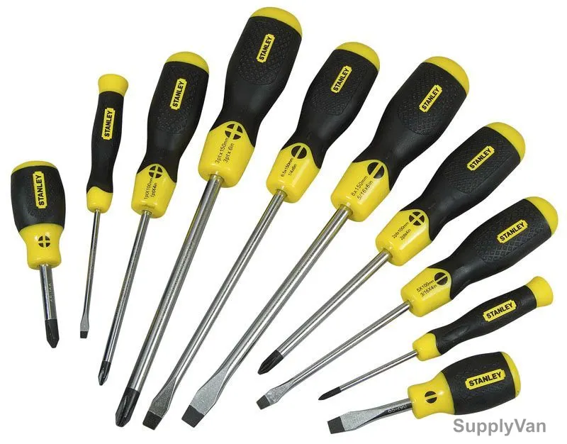 Stanley Cushion Grip Screwdriver Set, 2-65-005, 10 Pcs/Set