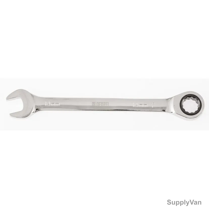Denzel Combination Ratcheting Wrench, 7714807, Metric, 12 Point, 14MM