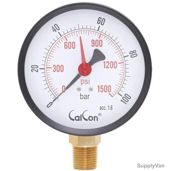 Calcon Pressure Gauge, CC2A, 100MM, 1/2 Inch, NPT, 0-100 Bar — image 1