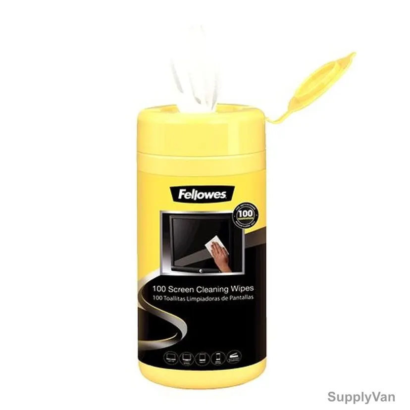 Fellowes Cleaning Wipe, 99703, 5-7/8 x 5-1/8 Inch, White, 100 Pcs/Pack