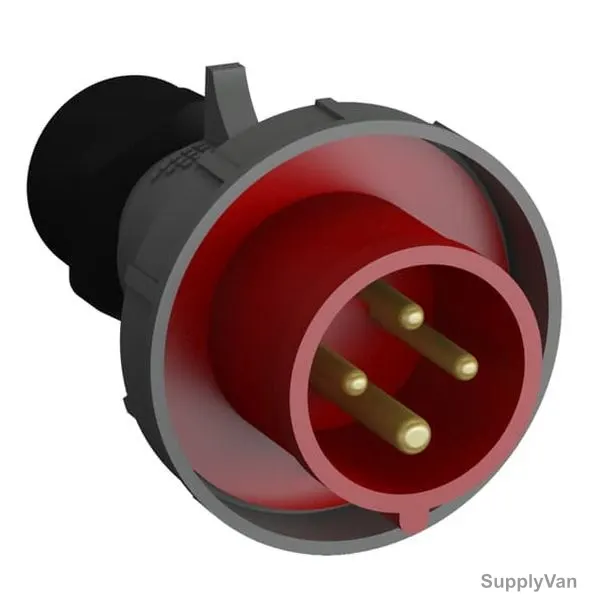 ABB Pin and Sleeve Plug, 316BP6W, 4 Pole, 16A, Red and Grey