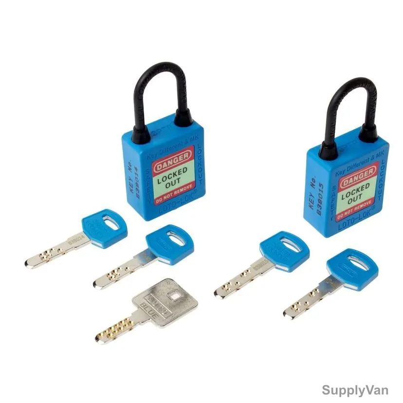 Loto-Lok Three Point Traceability Padlock, 3PTPBKDMKN40, Nylon, 40 x 5MM, Blue
