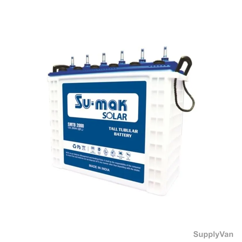 Su-Mak Solar Tall Tabular Battery, SMFB-001, 12V, 200Ah, 10 Hrs