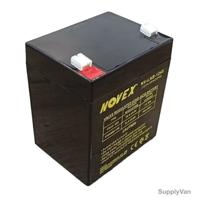 Novex Rechargeable Lead Acid Battery, NV-LAB-1245, 12V, 4.5 Ah/20 Hr — image 1