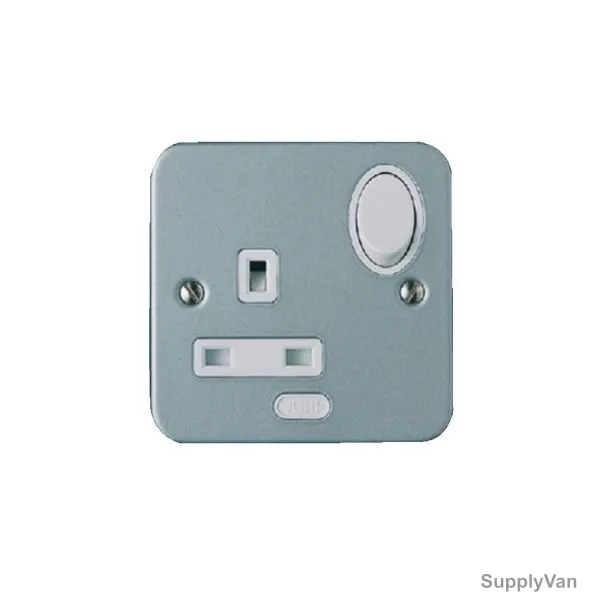 ABB Single Pole Switch Socket, CSOM113, Metal Clad, 1 Gang, 13A