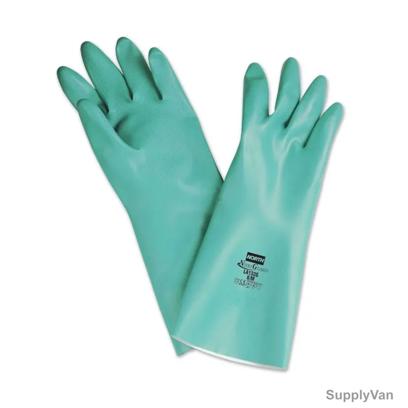 Honeywell Chemical Resistant Gloves, LA132G-10XL, NitriGuard Plus, Nitrile Coated, Size10, Green — image 1
