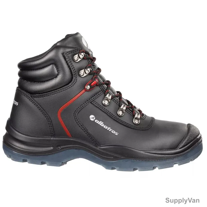 Albatros Gravitation Mid Ankle Safety Shoes, 631080, S3-SRC, Size39, Black/Red — image 1