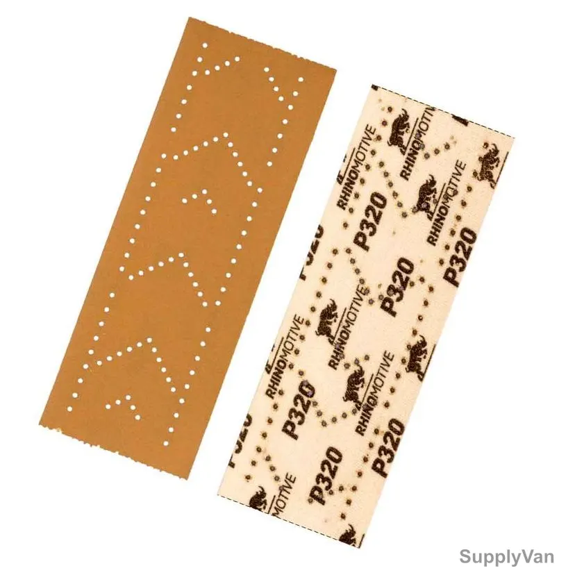 Rhinomotive Multi-Purpose Abrasive Sheet, R1519, 70MM x 198MM, P320, Gold, 55 Pcs/Box — image 1