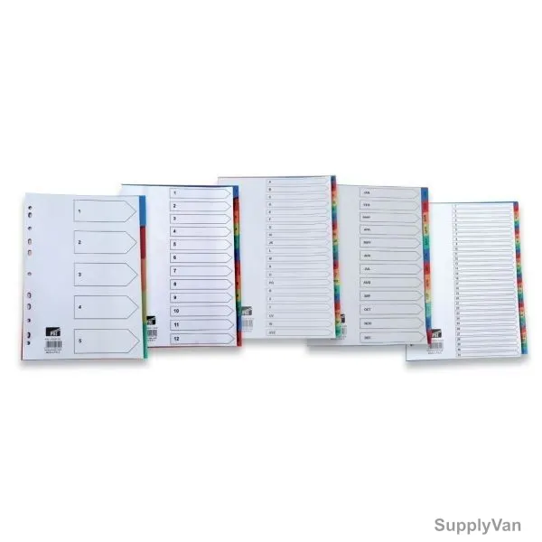 PSI Index Divider Set, PSDIF-5CP, A4, 5 Tab, Polypropylene, Multicolor — image 1