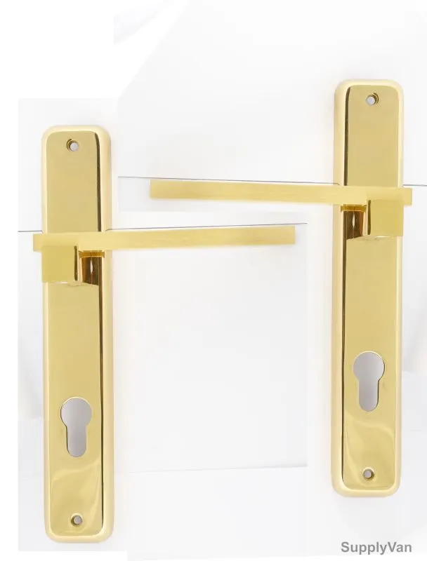 CAL Lever Handle with Lock, SAF-6, Brass Material, Gold Colour