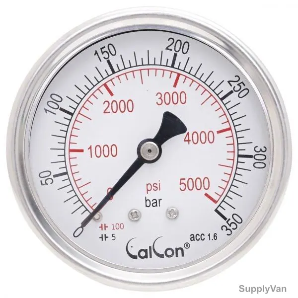Calcon Pressure Gauge, CC10D, 63MM, 1/4 Inch, NPT, 0-350 Bar