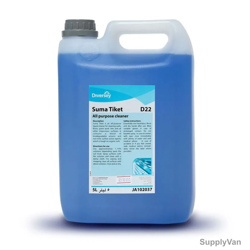 Diversey Suma Tiket D22 All Purpose Cleaner, JA102037, 5 Ltrs
