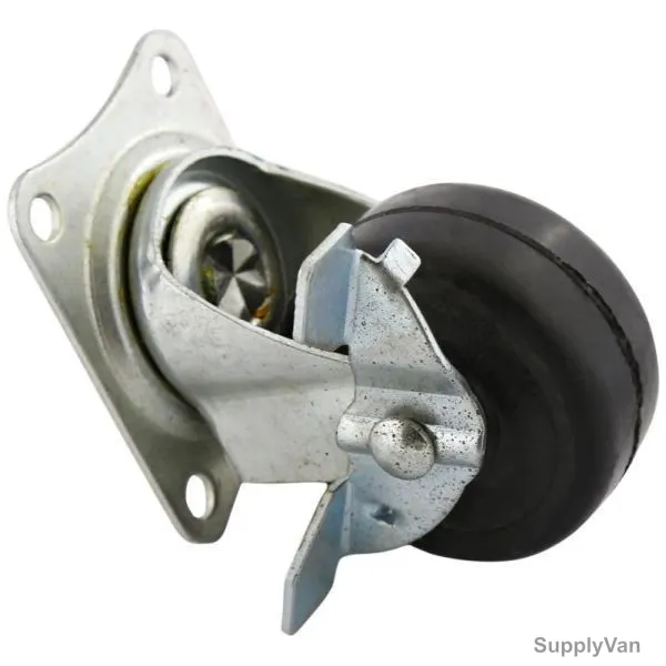 Caster Wheel With Plate And Brake, 2 Inch