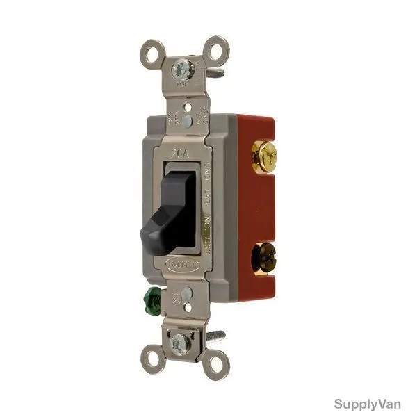 Hubbell 4 Way Toggle Switch, HUBHBL1224BK, 20A, 120-277VAC