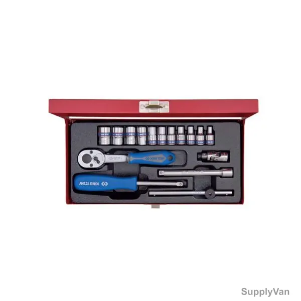 Kingtony Socket Wrench Set, 2516MR, 1/4 Inch Drive, 16 Pcs/Set