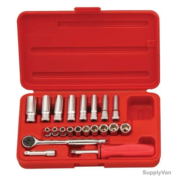 Genius Metric Deep Hand Socket Set, GS-221M, 21PCS