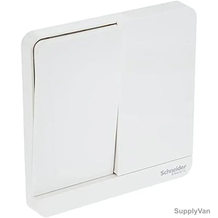 Schneider Electric 2 Way Plate Switch, E8332L2-WE, AvatarOn, 2 Gang, 16AX, 250VAC, White