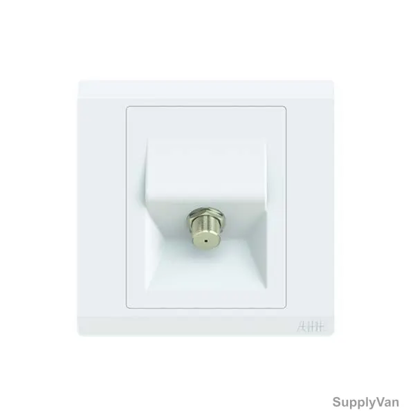 Abb F Type Sat Socket Outlet, BL308, lnora, 1 Gang, White — image 1