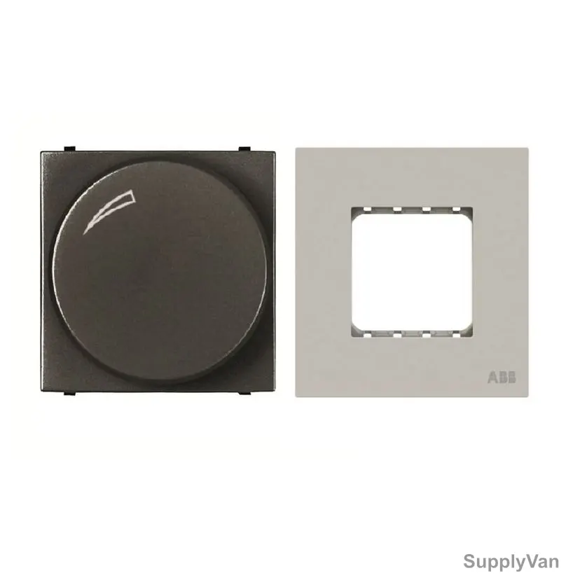 ABB Rotary Dimmer With Half/Double Rocker Frame, AMD60344-AN-plus-AMD5144-DU, Millenium, 1 Module, 1 Gang, 2 Pcs/Set — image 1
