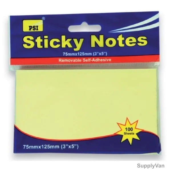 PSI Sticky Notes, PSPOA05YL, Yellow, 100 Sheets, PK12