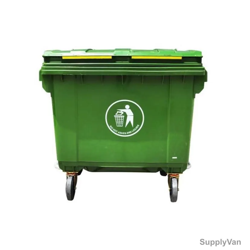 Brooks Waste Bin With Wheel, BKS-WB-336, HDPE, 660 Ltrs Capacity, Green