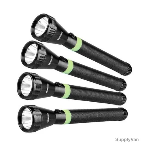 Sonashi Rechargeable LED Flashlight, SLT-2511, 3W, 400mah, Black, 4 Pcs/Pack
