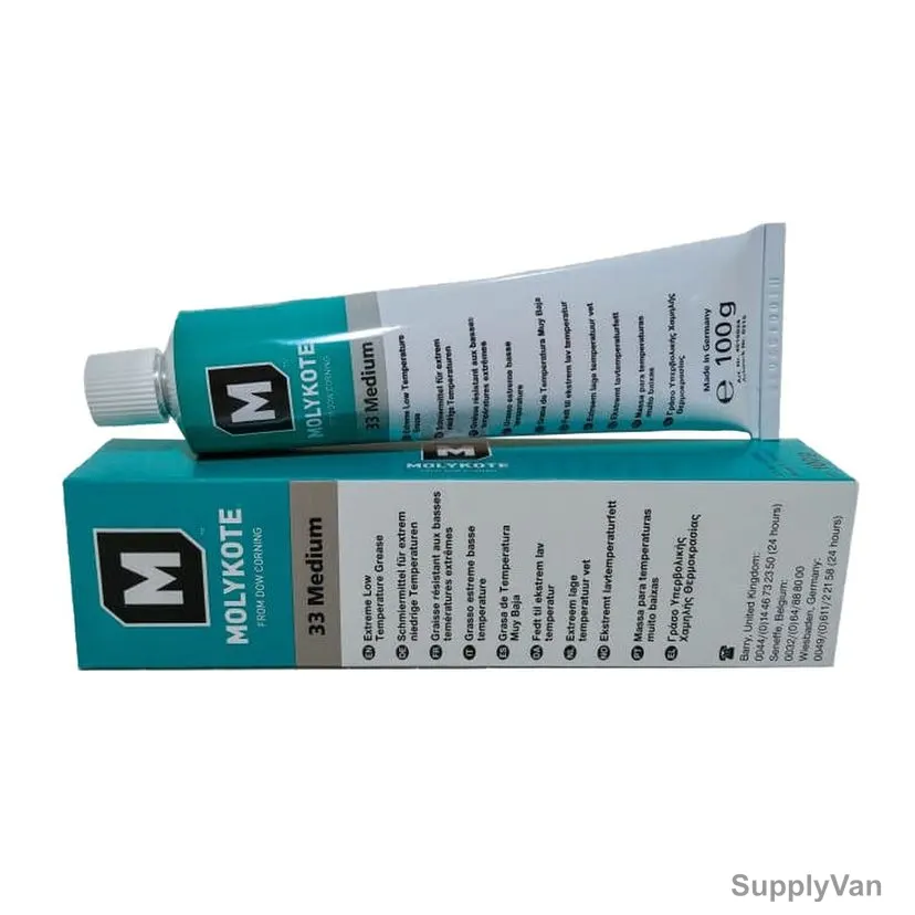Molykote Medium Silicone Grease, 33, -73 to 180 Deg.C, 100GM