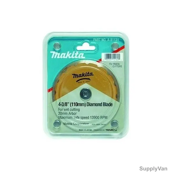 Makita Continuous Rim Diamond Blade, A-81131, Wet, 110MM, Gold