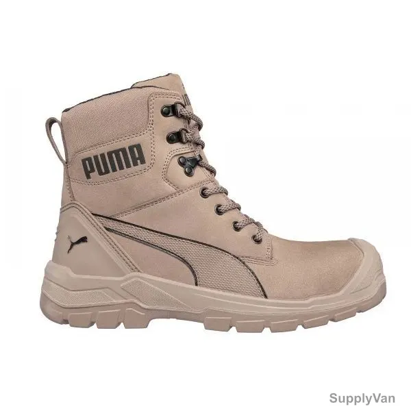 Puma Conquest Stone High S3 Safety Shoes, 630740, Nubuck Leather, Fibreglass Toe, Size44, Grey — image 1