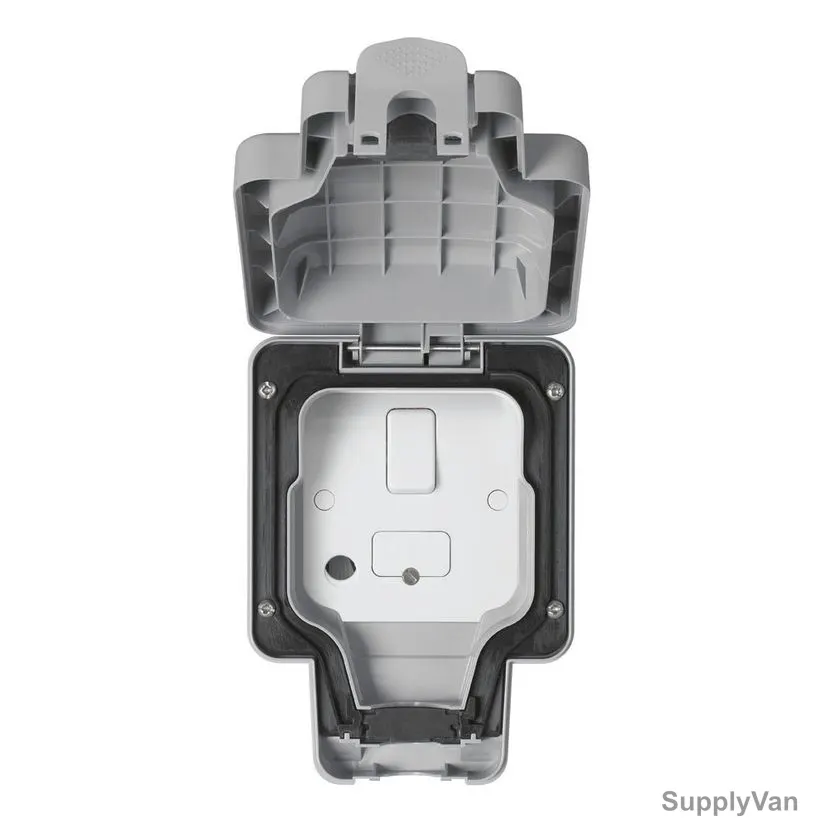 Mk Waterproof DP Switched Fused Connection Unit, K56410GRY, Masterseal Plus, Polycarbonate, IP66, 1 Gang, 13A, Grey