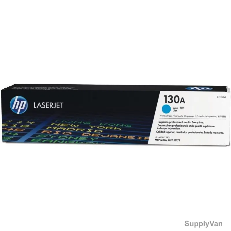 HP Original LaserJet Toner Cartridge, CF351A, 130A, Cyan