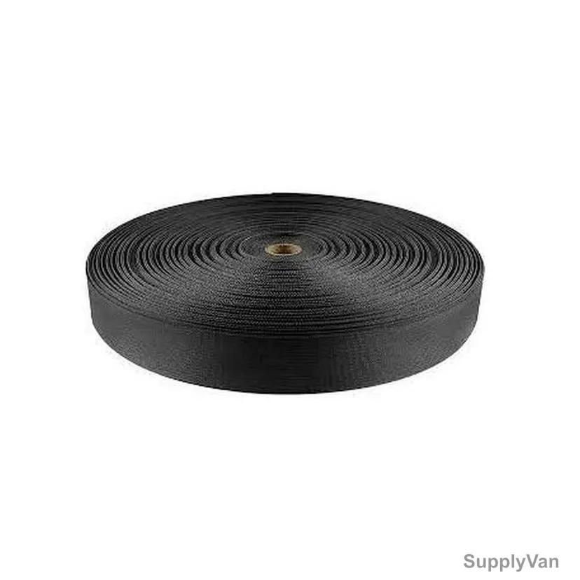 Webbing Tape, Nylon, 25MM Width x 100 Mtrs Length, Black — image 1