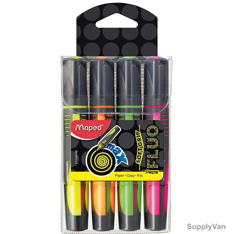 Maped Highlighter, MD-742947, Assorted Colors, 4 Pcs/Set