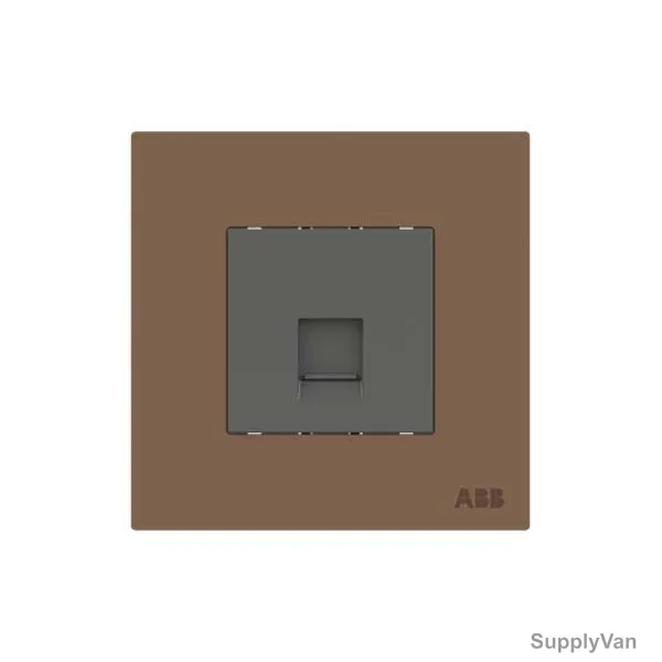 ABB BT Secondary Telephone Socket, AM30644-MO, Millenium, 1 Gang, RJ11/RJ12, Mocha Brown — image 1