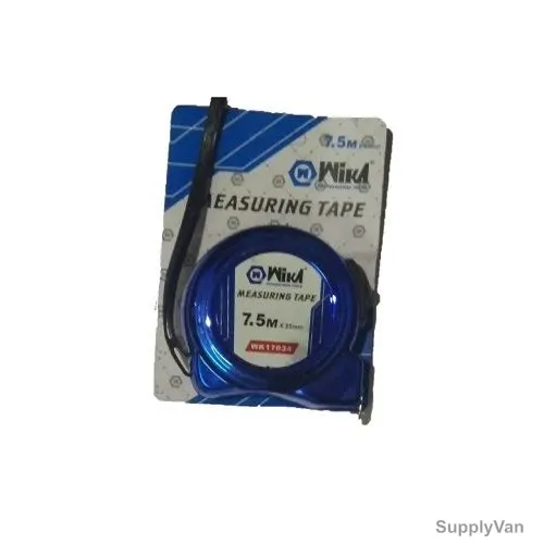 Wika Measuring Tape, WK17034, Chrome Plated, 25MM x 7.5 Mtrs, Blue/Silver