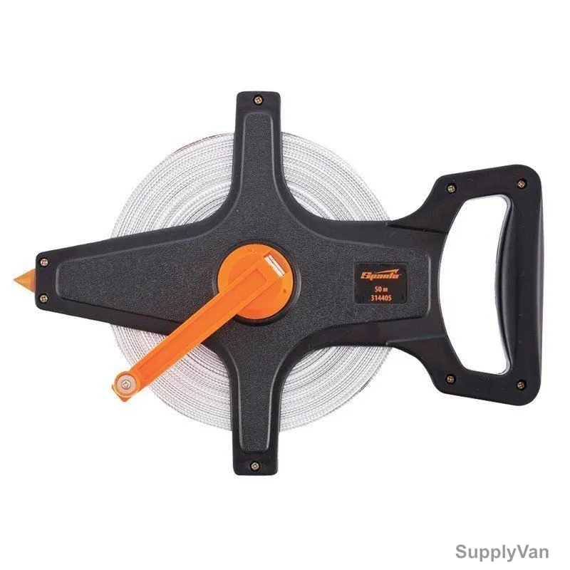 Sparta Geodetic Measuring Tape With Open Body, 314405, PVC, 50 Mtrs x 10MM, Black