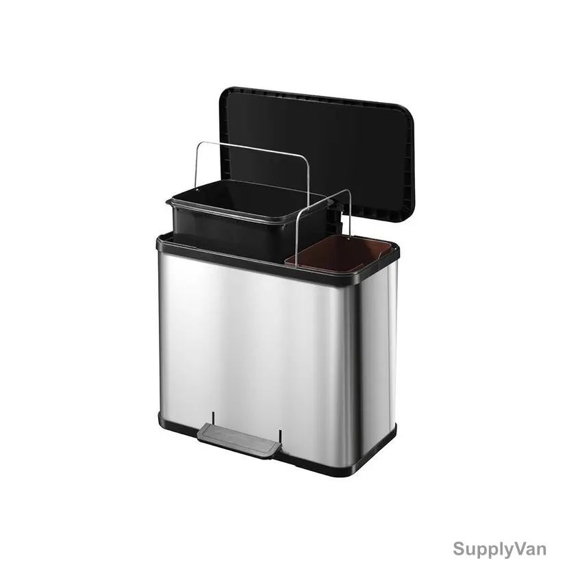 Hailo Pedal Waste Bin, HLO-0630-200, Oko Duo Plus L, 26 Litres, Silver