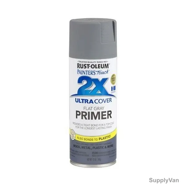 Rust-Oleum Painter's Touch 2X Ultra Cover Primer Spray, 249088, 12 Oz, Gray Primer