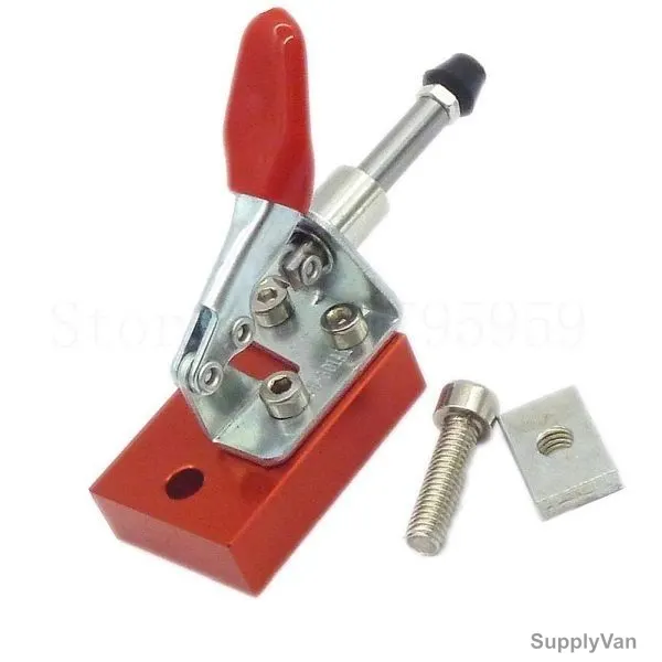 Extrusion Side Holding Clamp for CNC Machine, Metal, Red and Silver