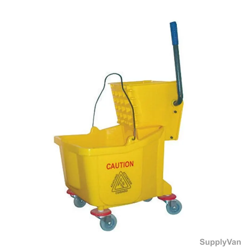 Akc Mop Bucket With Wringer, BT14Y, Plastic, 24 Ltrs, Yellow