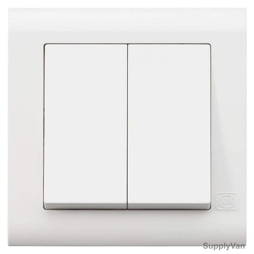 Mk Single Pole Wide Rocker Switch, MV4788WHI, Essential, Polycarbonate, 2 Gang, 2 Way, 20AX, White