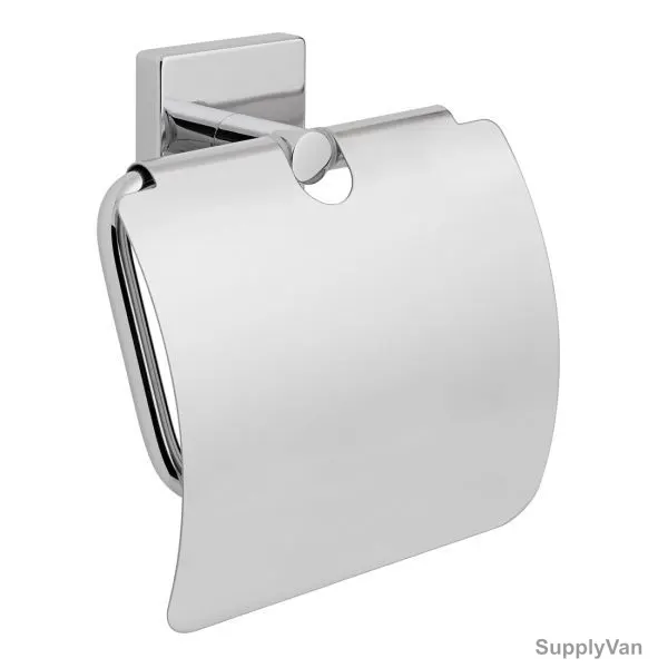 Vado Toilet Paper Holder W/ Cover, Bokx, Wall Mounted, Chrome, Silver — image 1