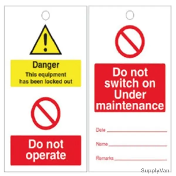 Danger Tag, D1-TAGD-402, PVC/Metal, 0.1MM Thk, 80MM Width x 143MM Length, 25 Pcs/Pack