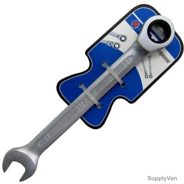 Super Ratchet Combination Wrench, SH-SRS-13, Chrome Vanadium, 13MM, Silver